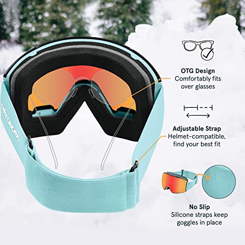 Image of Retrospec Zenith Ski Goggles - Snowboard Goggles for Men, Women, Boys & Girls - 100% UV Protection, Anti-Fog Snow Goggles