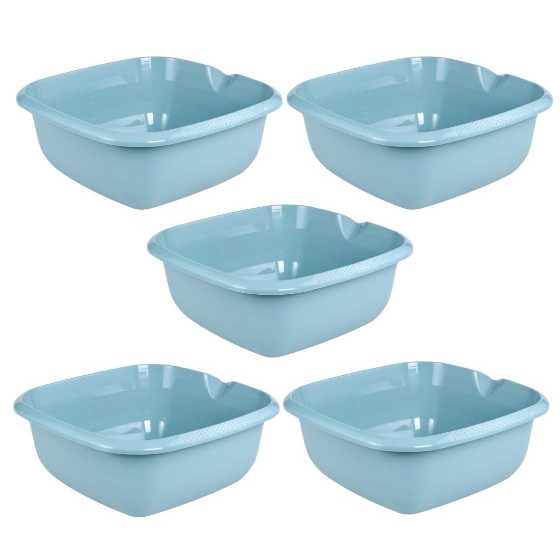 keeeper björk 5x Universal-Schüssel mit Ausguss, Eckig, 13 l, 38 x 38 cm, Nordic Blue