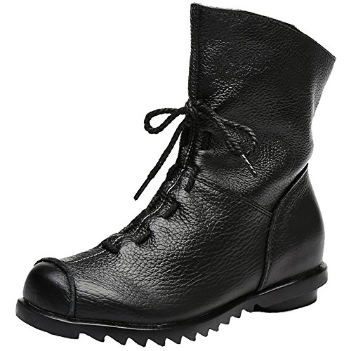 Women's Leather Casual Soft Flat Boots