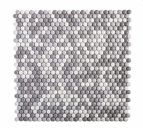 Gray Penny Round Recycled Glass Mosaic Tile (11.11 Sq ft- Box of 10 Sheets)