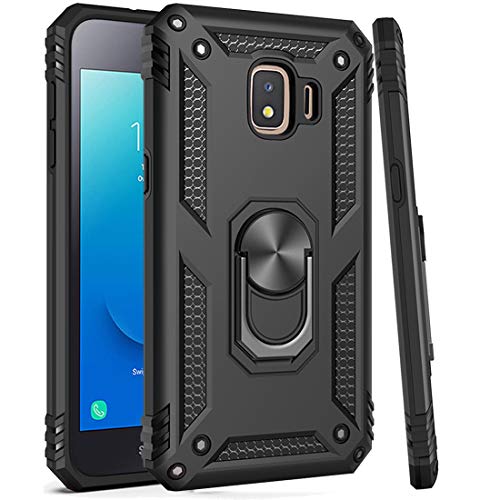 Zoeirc Case for Samsung Galaxy J2 (Core/Pure/Shine/Dash/2019), Military Grade, Magnetic Car Mount, Kickstand, Protective Phone Cover (Black)