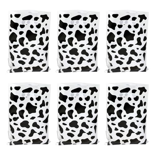 Honbay 40PCS Cow Print Party Favors Treat Bags Cute Farm Animal Theme Gift Bags Goodies Bags for Birthday Baby Shower Party Decoration Supplies