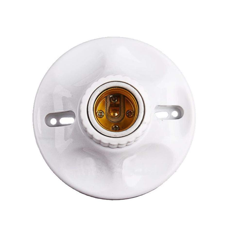 Support De Lampe À Vis20 Ensembles De Douille Plate À Vis En Céramique E27 De Diamètre Rond 12Cm, Douille Semi-Plastique Et Semi-Céramique, 220V Blanc-Blanc 20 Pièces