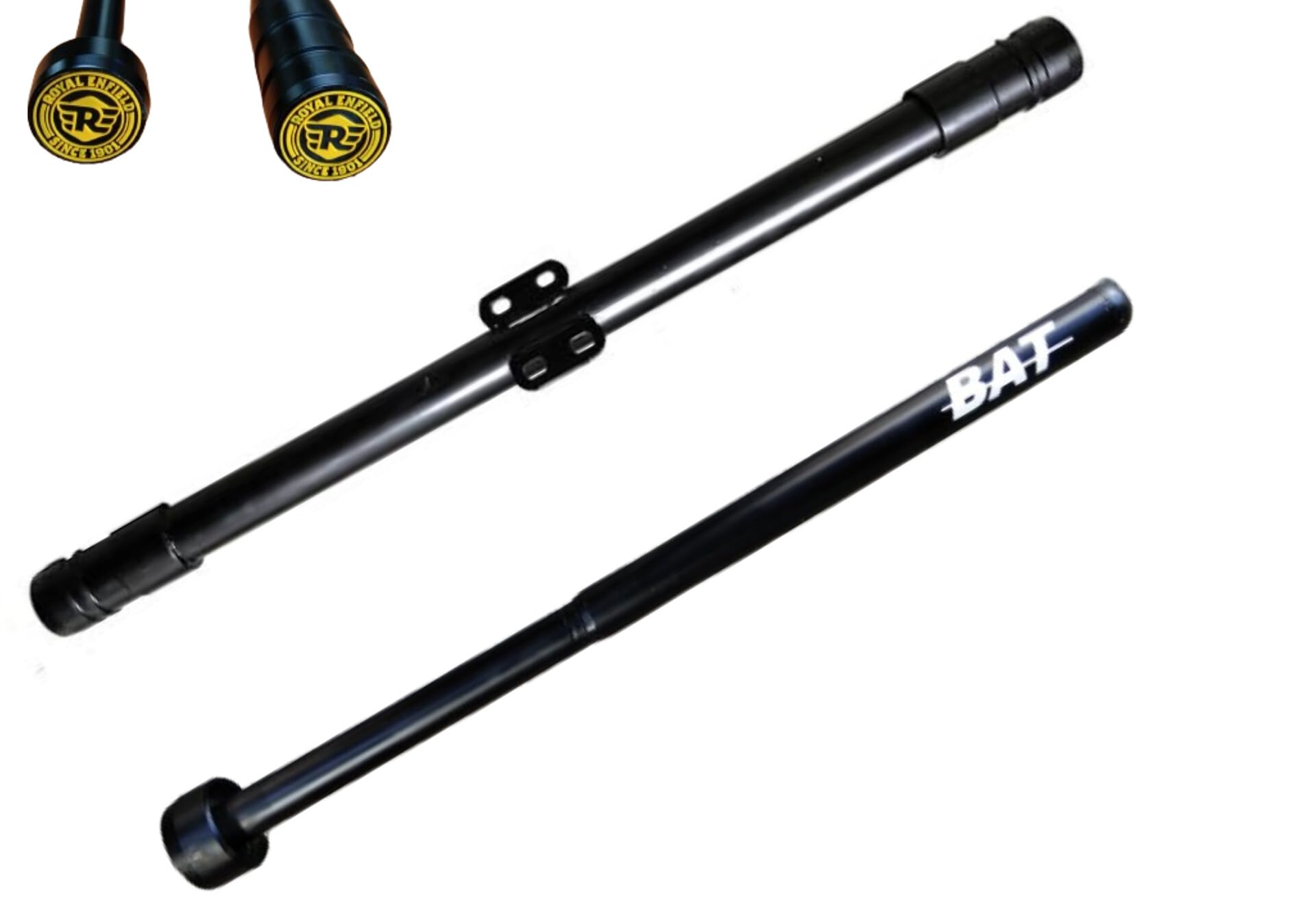 RE- Hunter - Base Ball BAT Open Type Single Rod Leg Guard- Royal Warriors TLB-H3 Stylist Safety Protector Leg/Crush Guard Black for Royal Enfield Hunter 350