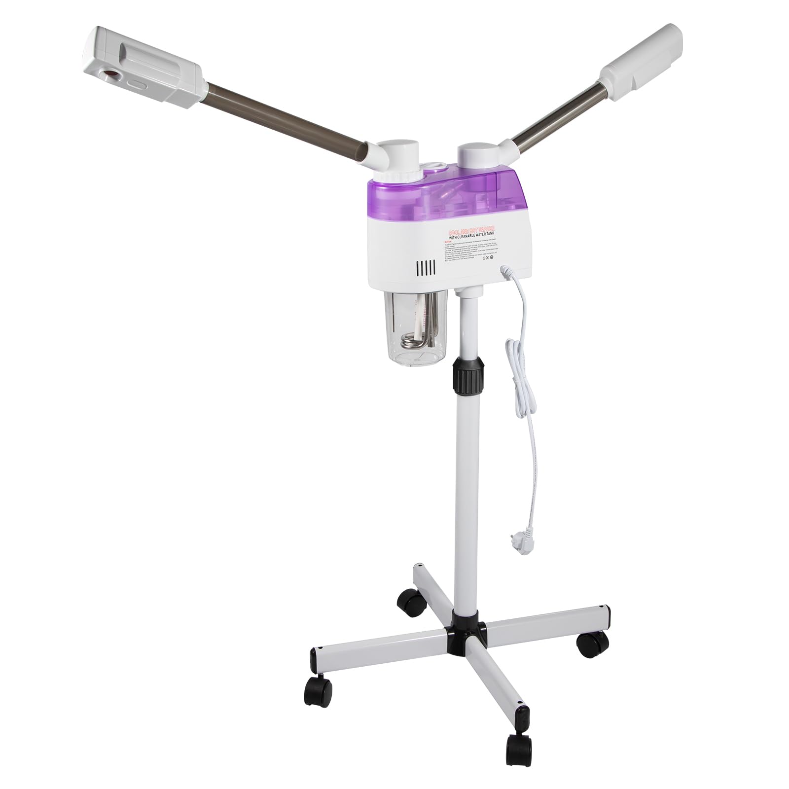 Vaporizzatore viso Ozono Evaporatore sauna viso doppio tubo caldo e freddo spray viso pulitore pori 800 W pulitore a vapore per rimuovere punti neri, ridurre l'invecchiamento della pelle