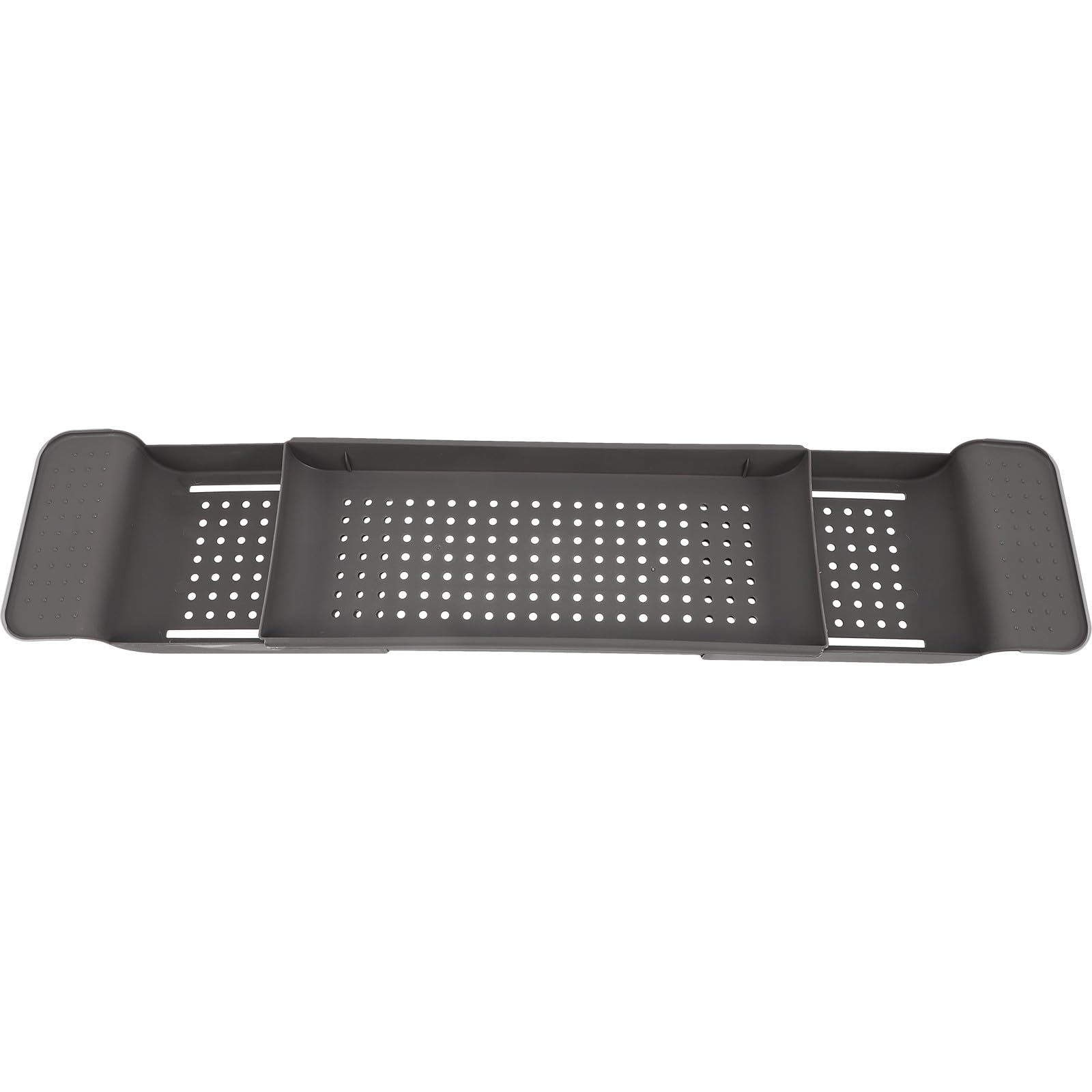Plateau de bain extensible gris support de rangement drainant réglable