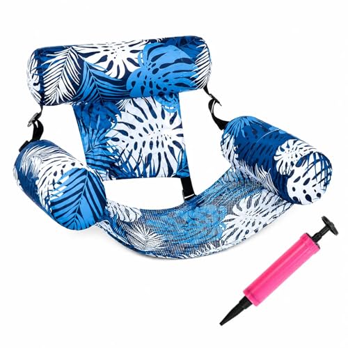 Gloovi Fauteuil Piscine Premium, Fauteuil Flottant Gonflable Adulte avec Porte-Gobelet Et Accoudoirs, Chaise De Relaxation Aquatique Résistante UV pour...