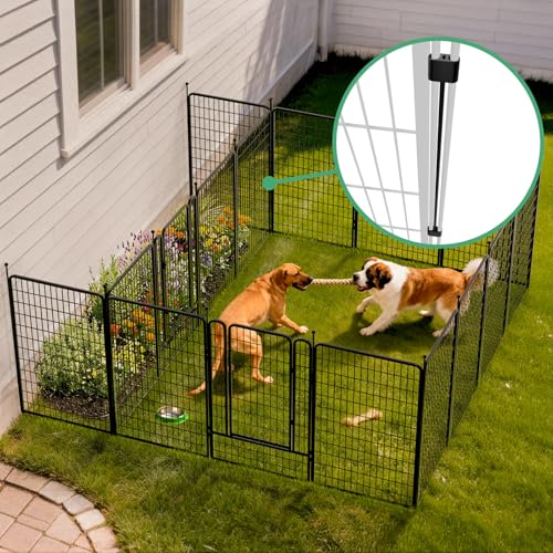 Image of FXW Rollick Unleashed Dog Playpen for Indoor, Yard, RV Camping, 50 inch 16 Panels Dog Pen with Connectors (Pack of 2) for Large Dogs, Black│Patented