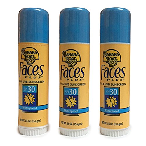Banana Boat Faces PLUS Sunscreen Stick SPF 30 .55oz (pack of 3)