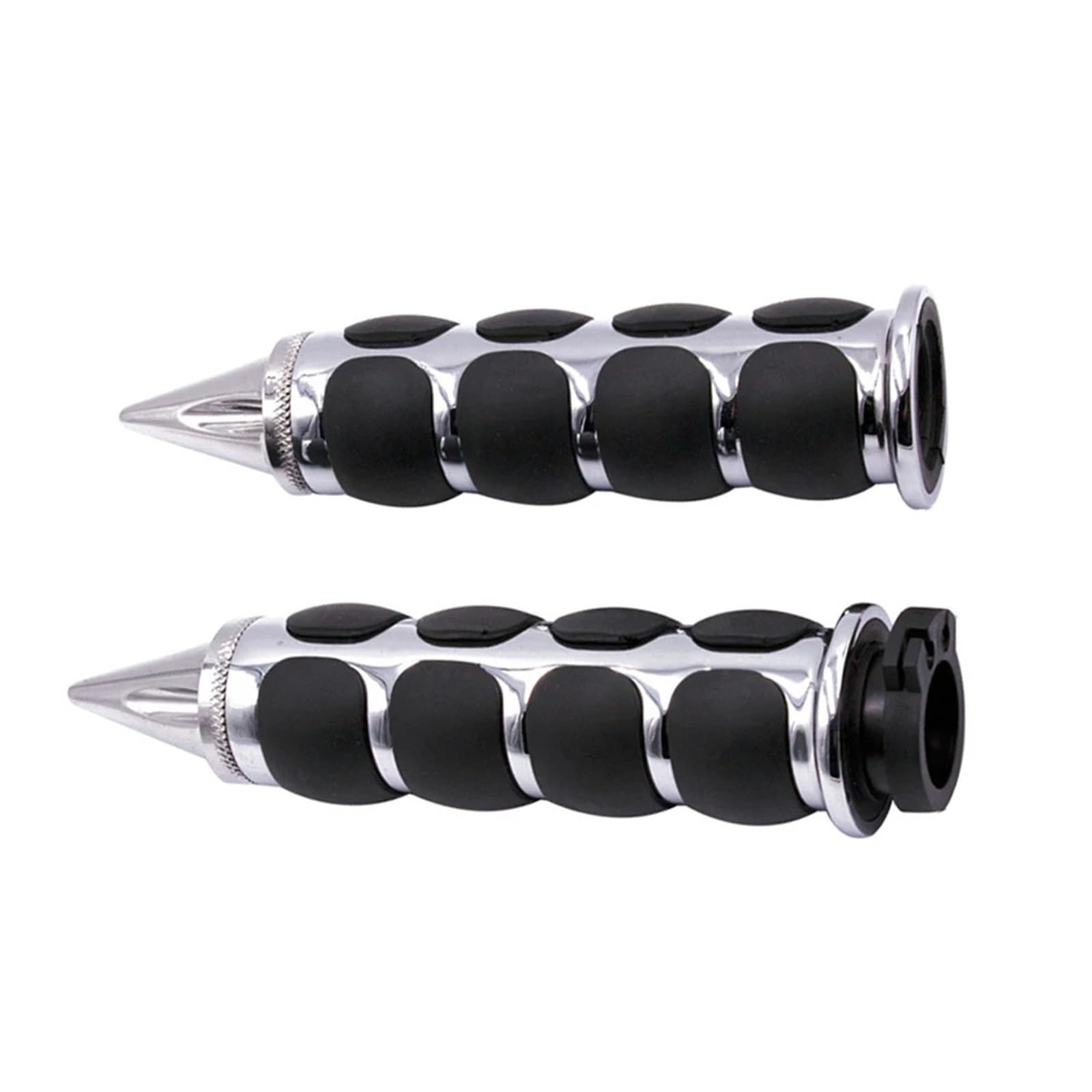 uchwyty kierownicy 2 szt. 22 mm aluminiowe, gumowe uchwyty kierownicy motocyklowej z kolcami w kształcie płomienia, Pasuje do motocykli, quadów i skuterów