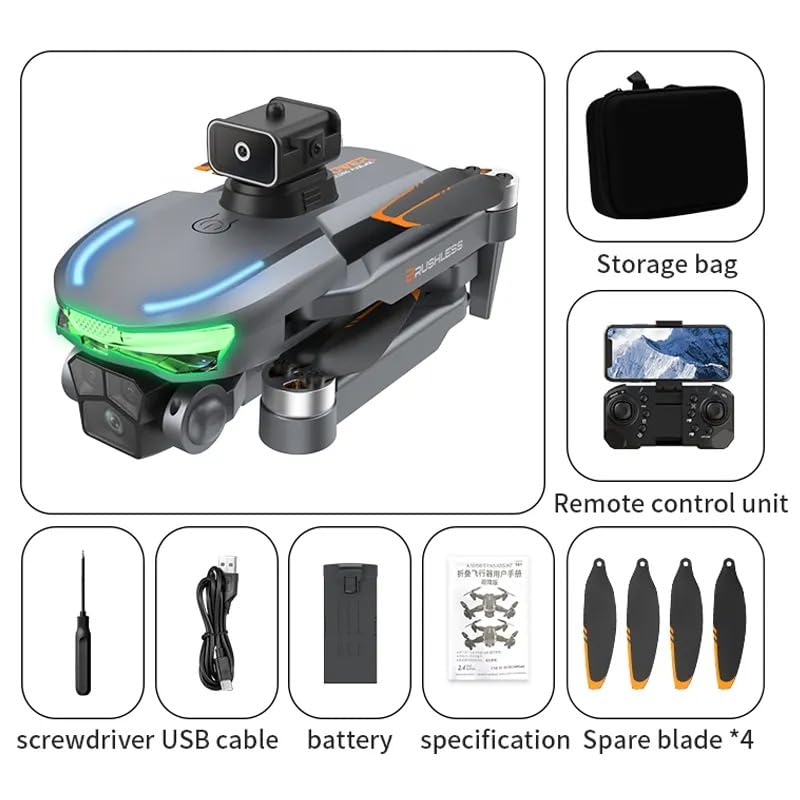 Image of Amitasha A17 Remote Control Drone with Dual Camera 4k 1080p Wi-Fi Selfie Gesture RC Obstacle Avoidance Drone One Key Takeoff & Landing 2 x 600mAh Battery