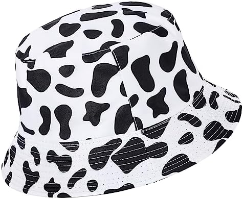 Durio Cow Print Bucket Hat Bucket Hat for Women Teens Travel Summer Womens Bucket Hats Packable Beach Sun Hat C Cow Print