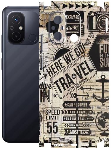Image of AtOdds - Full Body Back Screen Guard Protector Film - Lamination Wrap Skin Sticker Compatible with REDMI 12C | Scratchproof Matte Finish (Explore)