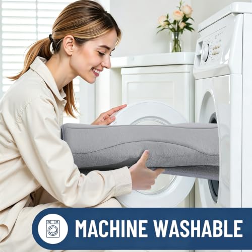 Image of Smiry Memory Foam Bath Mat 32x20, Extra Soft and Absorbent Bathroom Mats