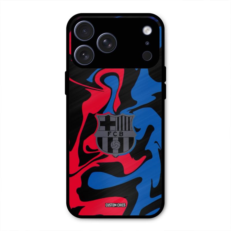 Image of PrintShield FC Barcelona Comic Back Cover for iPhone 17 Pro Max, Shockproof Printed Phone Case with Soft TPU Sides & Anti-Slip Grip