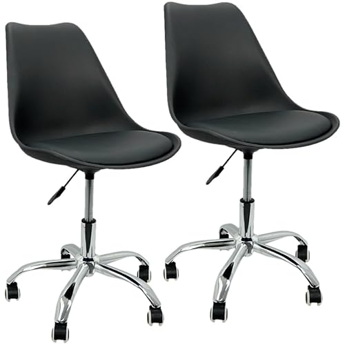 Kit 2 Cadeiras Leda Office Estofada Base Giratória