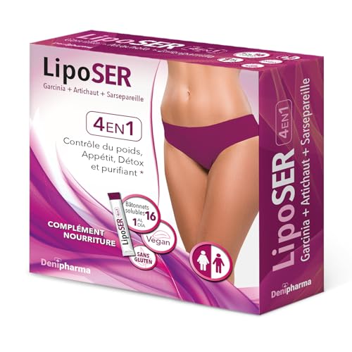 Liposer - 16 sticks - Elimina la grasa acumulada en Abdomen, Caderas. Piernas, Espalda y Brazos -...