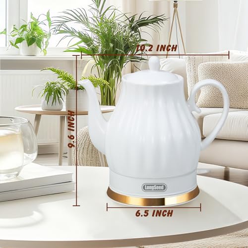 Hervidor eléctrico cerámico 1.5 L 1200W blanco mate miniatura 2