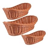 Cabilock 3 piezas Cestas Ovaladas de Almacenamiento Plástico Resistente para Frutas Pan Snacks Cocina Comedor Apilables Pequeñas Medianas