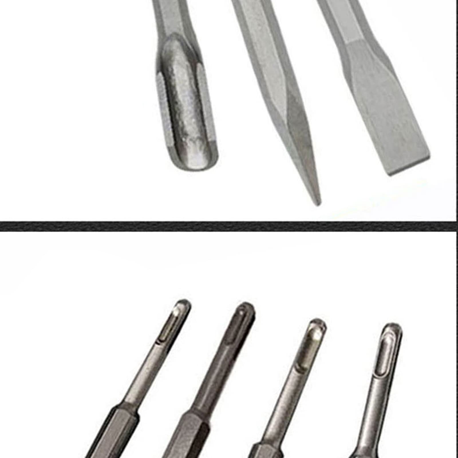 Juego de 4 cinceles para taladro de martillo eléctrico, punta, ranura, herramientas de mampostería plana para hormigón, ladrillo, pared, juego de brocas