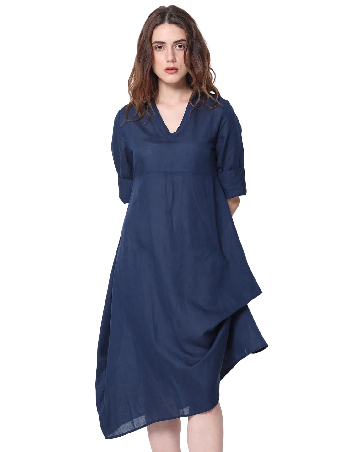 rareism Relaxed FIT Plain MIDI Dress-picture-34