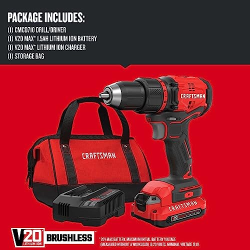 Craftsman CMCD710C1 V20 Cordless Drill/Driver Kit thumb #1