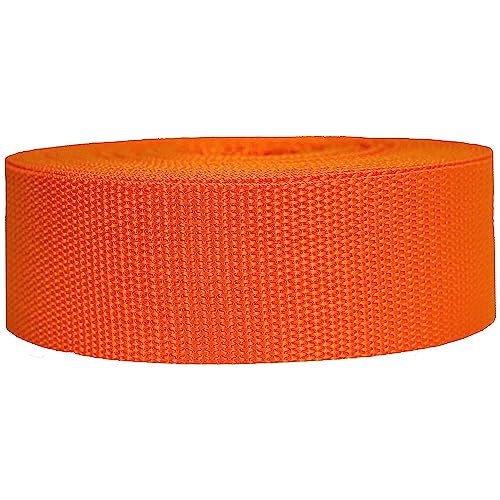 Strapworks Heavyweight Polypropylene Webbing - Heavy Duty Poly Strapping for Outdoor DIY Gear Repair 2 Inch x 10 Yards - Orange