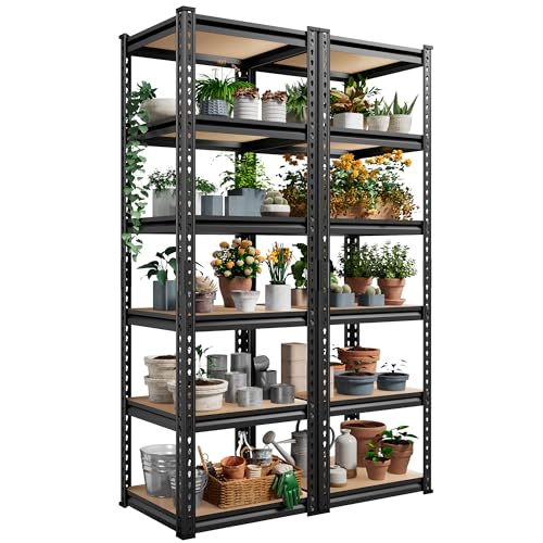 Reibii RBMS6LB40L Storage Shelves, 6 Tier Garage Storage Shelving Units Loads 2250Lbs, 72’’H Adjustable Heavy Duty Metal Shelves thumb #7