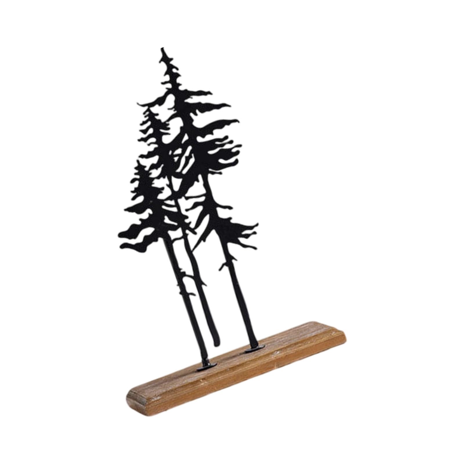Hsioluted Iron and Wood Christmas Tree Sculpture Festival Seasonal Party Decoration Desktop Ornament Christmas Tabletop Decoration