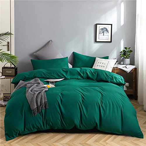 KAREVER Solid Green Comforter Set Twin Pure Emerald Color Soft Lightweight Beddig Quilt Set for Men Women Teens Adult Durable Green Twin XL Blanket