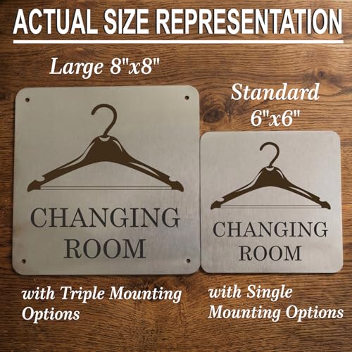 Image of CHANGING ROOM Sign, 8x8 Inch, Durable Steel, Dual Mount