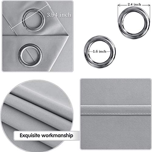 Image of DWCN Total Privacy Room Divider Blackout Curtain - Thermal Curtains for Patio Door, Living Room, Bedroom Partition and Shared Office Space, 1 Grommet Curtain Panel, 8.3ft Wide x 7ft Tall, Silver Grey