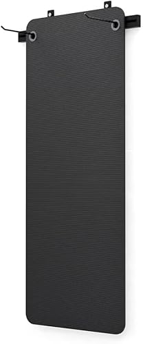 Miniatura 4 de Power Systems Estante de pared ajustable para esterillas de yoga y fitness, color negro