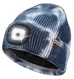 Wmcaps Kinder Mütze mit LED Licht, Weiche und Kuschelige Wintermütze mit Licht mit Dickem Warmem Futter, Wiederaufladbare Typ-C Fleece Strickmütz, Geschenke für Jungen und Mädchen