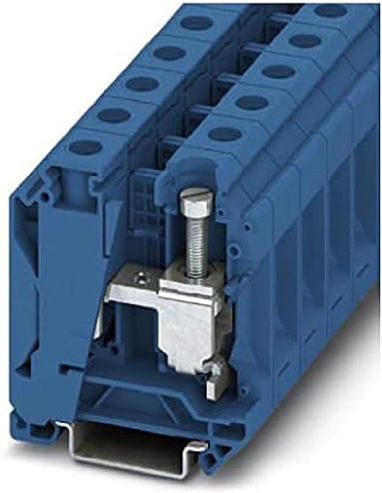 Phoenix Contact Blau Uk 35 N Bu Feed-Through Terminal Block, Screw Connection, 2 Connections, 10 Mm² - 35 Mm² Cross-Section, 8-2 Awg, 16 Mm Width, Blue, 50 Pieces