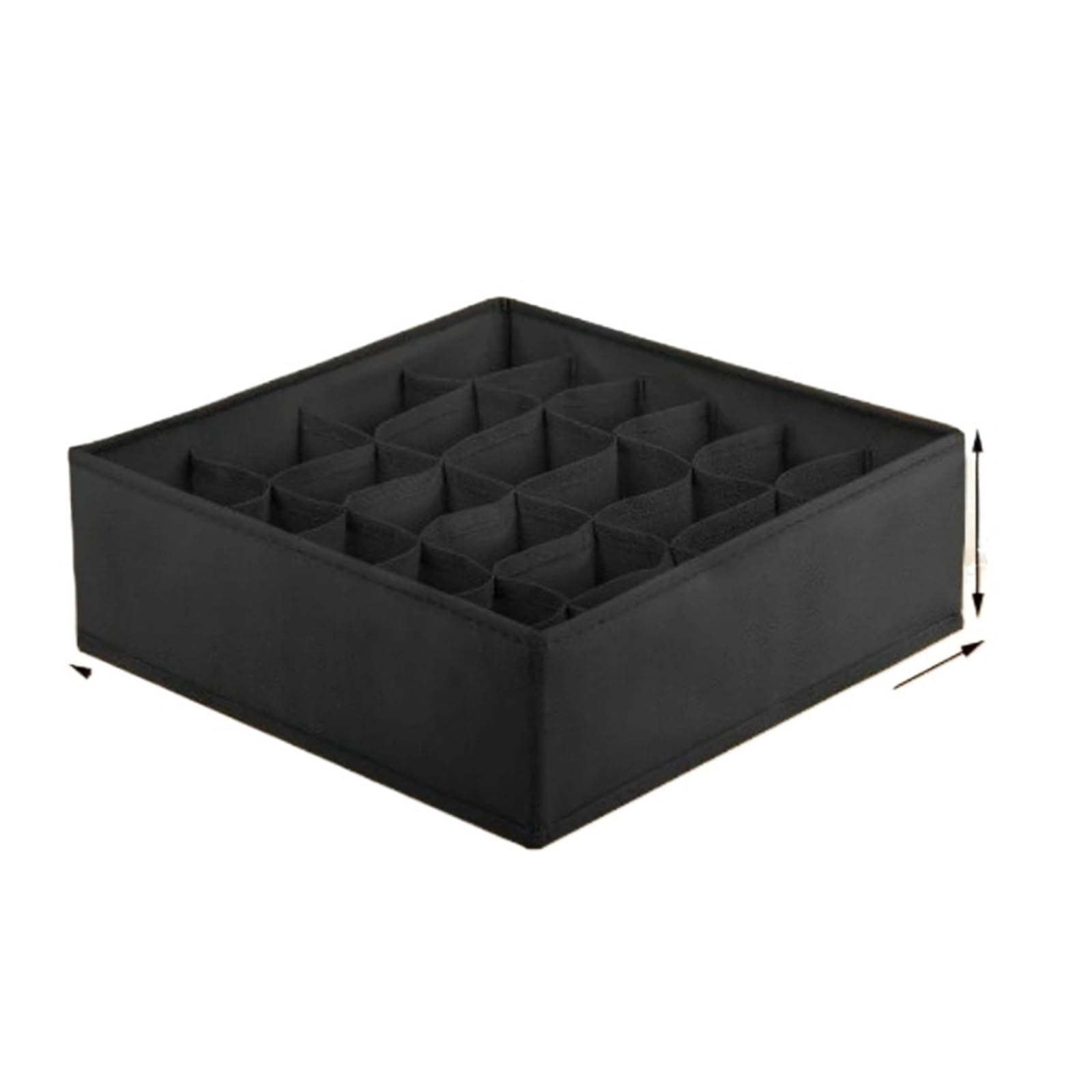Fjoadnvm Black Drawer Dividers 24-Compartment Fabric Drawer Organizer For Underwear, Socks, And Ties - Foldable Closet Storage Box With Tension Mount(Black)