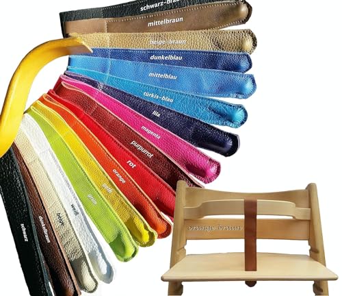 KidProof DUNKELBRAUN Öko ECHT Lederriemen für Hochstuhl kompatibel zu...