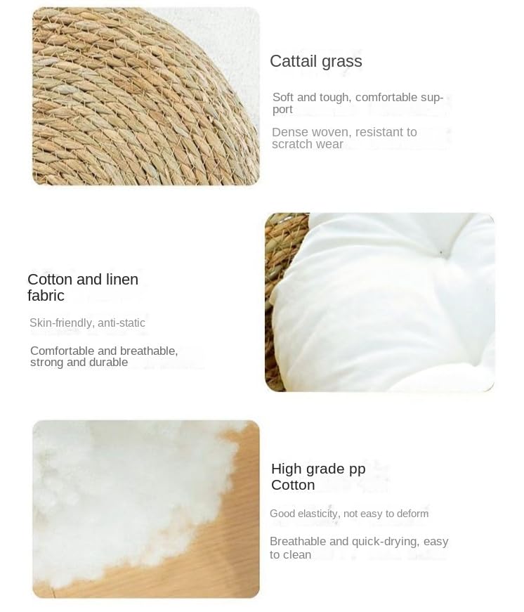 عش القطط من تياسديري، سلة سرير منسوجة مصنوعة يدويا من الراتان مع وسادة ناعمة ولوح خدش للقطط والجراء والكلاب الصغيرة