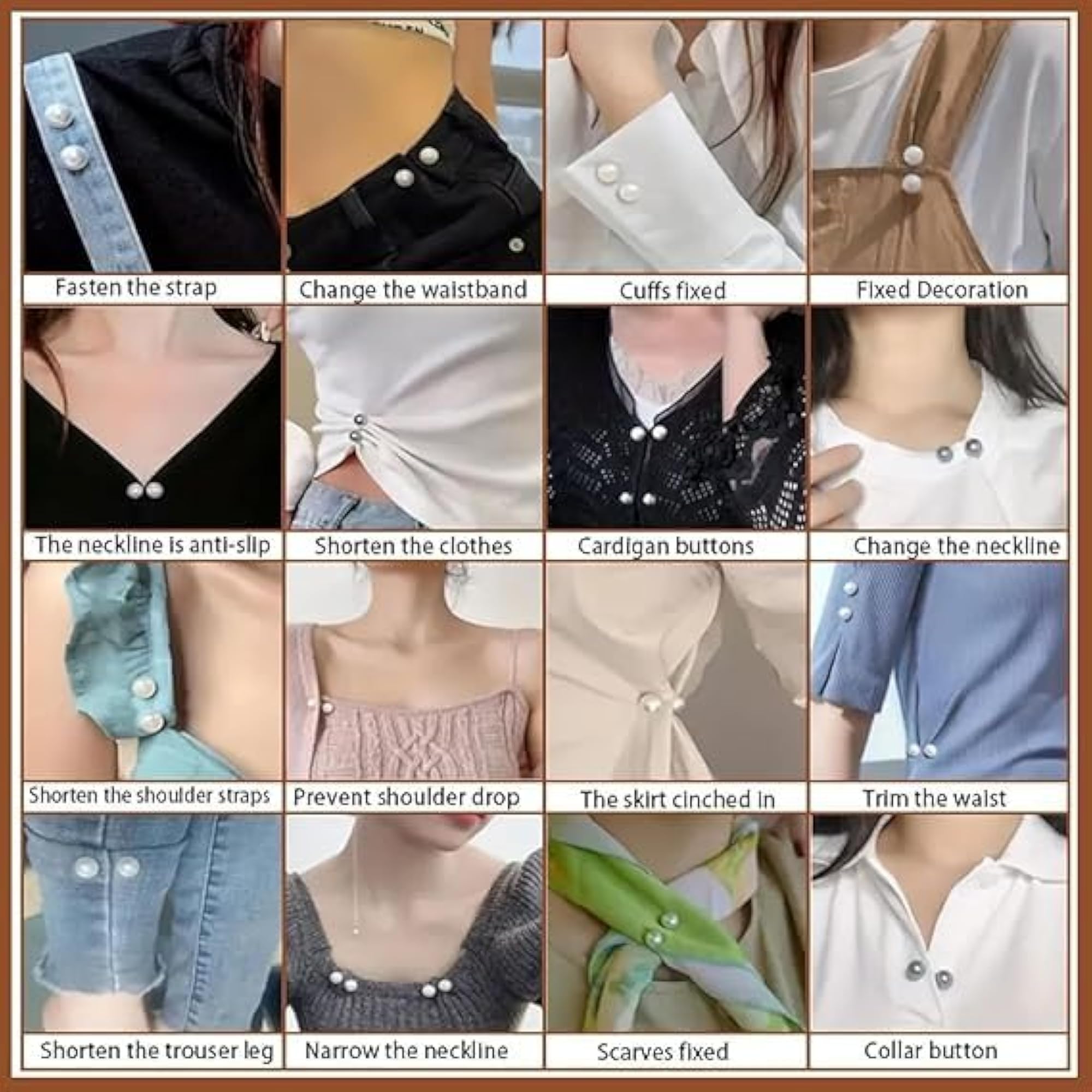Pearl Brooch for Clothing, Non-Slip Safety Pin Accessory