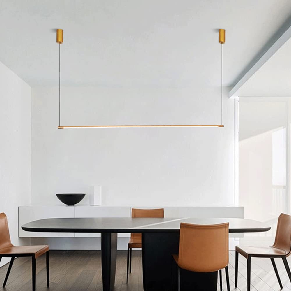 Pojedyncza liniowa lampa wisząca, ultra-cienkie metalowe długie wiszące światła, dekoracyjne listwy oświetleniowe lampy sufitowe do jadalni, nordyckie minimalistyczne oświetlenie LED Atmosphere 3000K