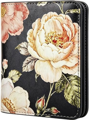Image of Itslife Women's Rfid Blocking Small Compact Bifold Leather Pocket Wallet Ladies Mini Purse with id Window (Black)