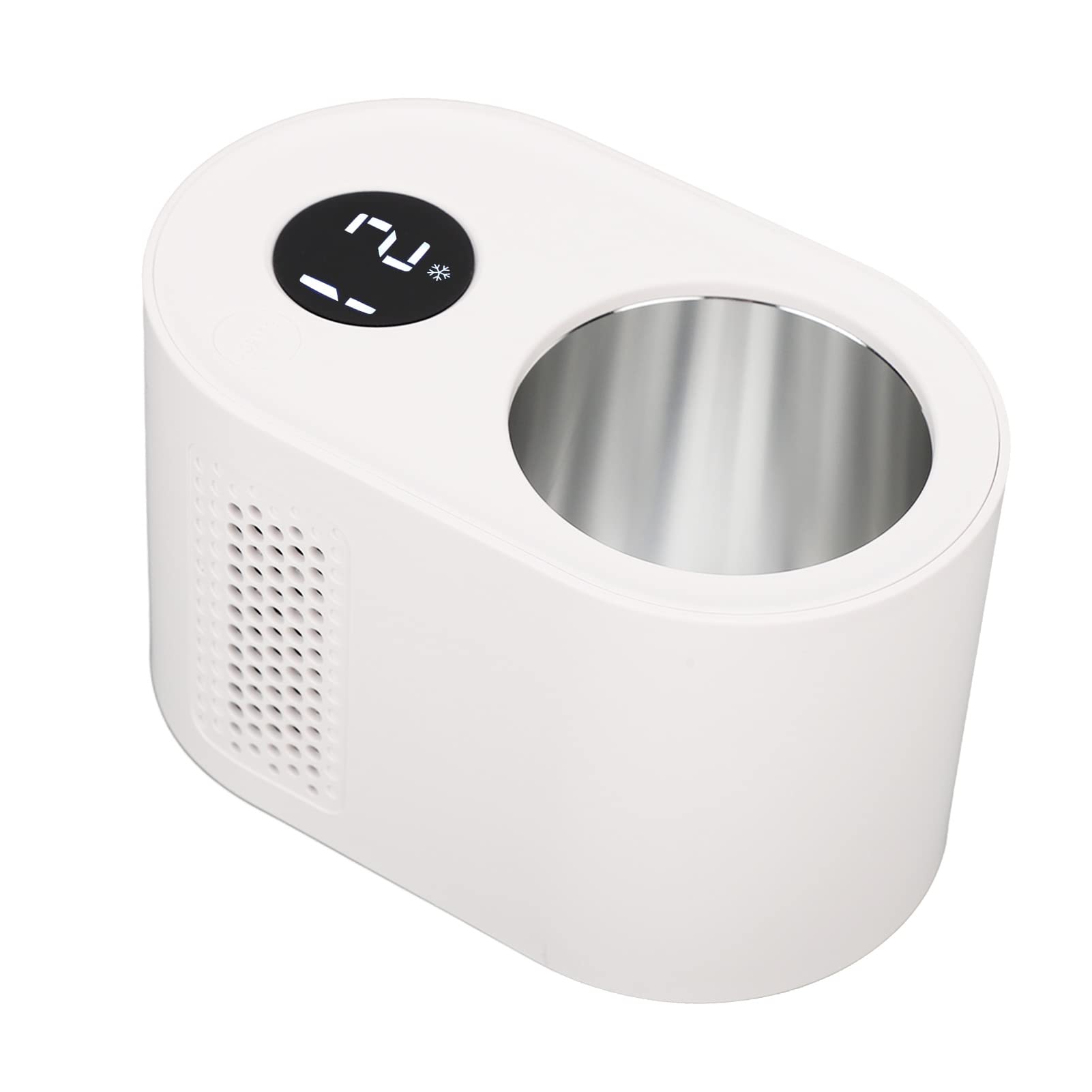 Scaldatazze per Auto 2 in 1 Tazza di Raffreddamento Elettrica Multifunzionale per Viaggi in Veicolo con ABS e Lega di Alluminio 12V (Bianca)
