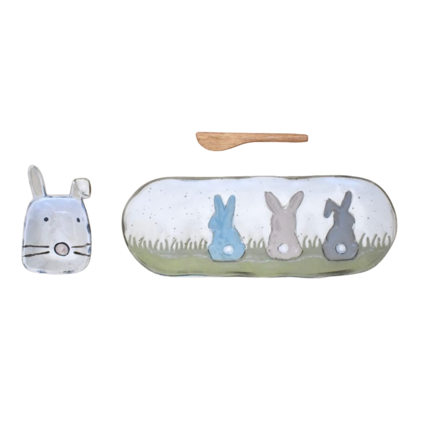 Mud Pie Easter Bunny Dip Cup and Tray Set, Multi, 13