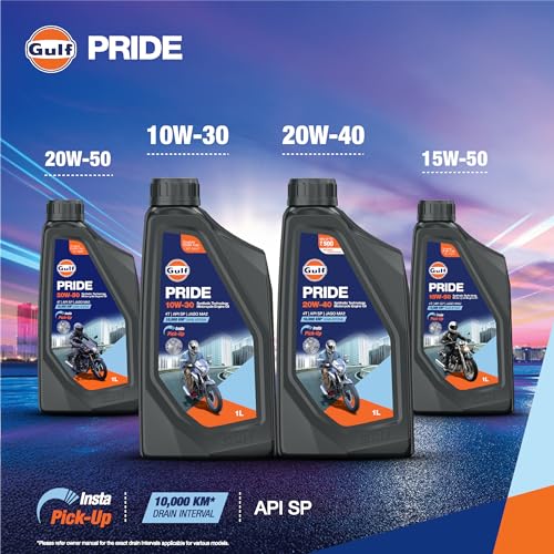 Image of GULF Pride 4T Plus 20W-50 - Engine Oil for 4-Stroke Bikes [1 L] - Pack of 1