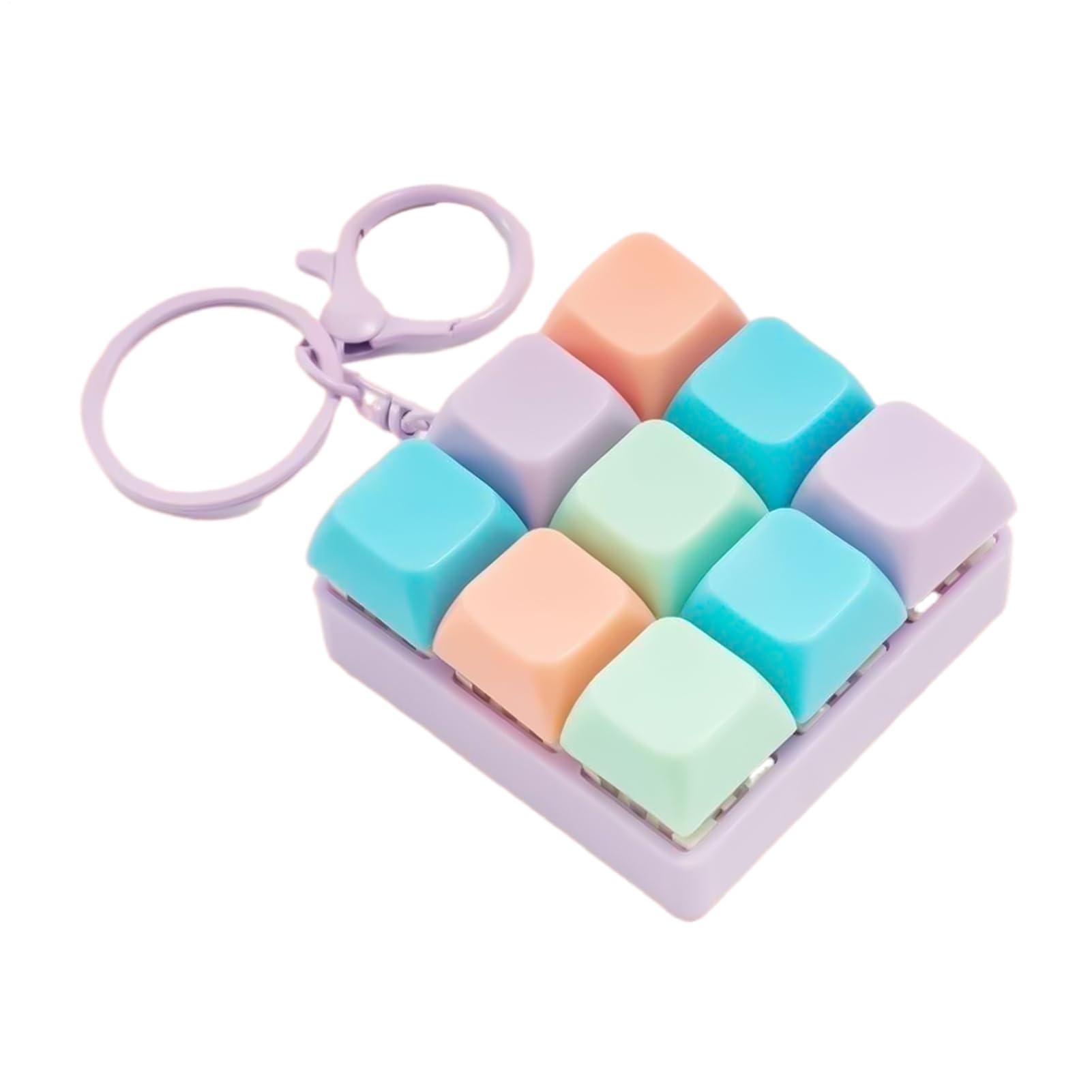 Clicky Keyboard Fidget | Keyboard Fidget Toy | 9-in-1 Keyboards Fidgets Keychain Toy | Detachable Reconfigurable Finger Clicker Button - For Adults Women Men Kids