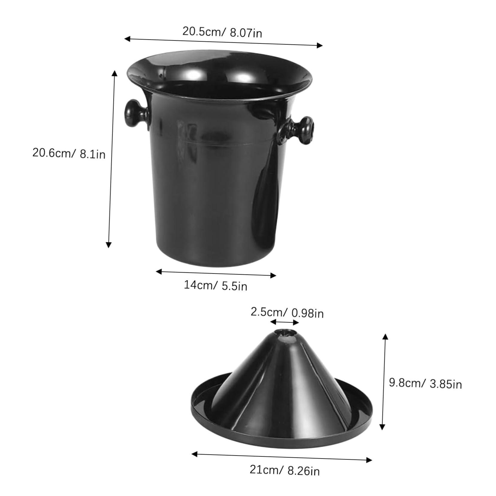 IMIKEYA 4 Piezas Cubos para Vino Redondos Doble Asa Escupideras y Cubos de Hielo para Cata y Barra Accesorios Occidentales para Degustación