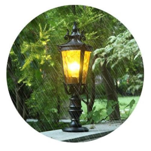 Luz de poste de aluminio retro con base E27 y acabado de alta resistencia 4