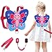 Lehoo Castle Kinderleine Schmetterling Baby Anti Verloren Gürtel Einstellbare Sicherheitsleine Kinder Laufleine Geschirr Handgelenk Baby Laufgurt Lang (Rosa+Blau)