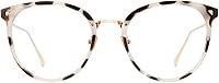 Vista 10 de TIJN Round Blue Light Glasses for Woman Men, Retro Acetate Cat Eye Rim Frame Glasses for Gaming Computer Screen, Maaike Ámbar