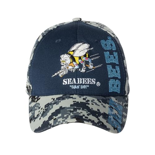 Artisan Owl Officially Licensed Seabees Can Do with Flag Embroidered Baseball Cap Camo